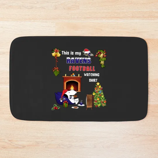 Discover Ravens Charlie Brown and Snoopy Football Christmas Bath Mats