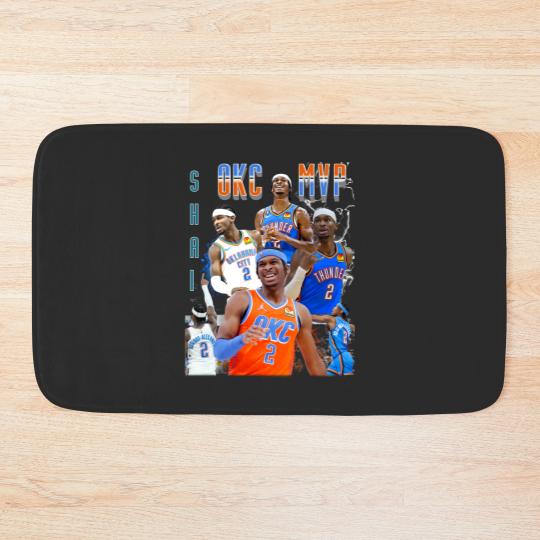 Discover OKC thunder Bath Mats SGA Thunder Shai Gilgeous Alexander Bath Mats