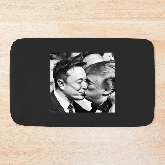 Discover Elon Musk and Donald Trump Kissing Bath Mats