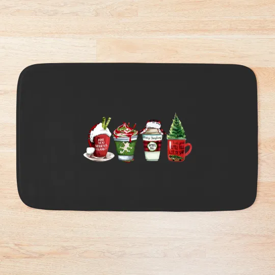 Discover Christmas Coffee Bath Mat