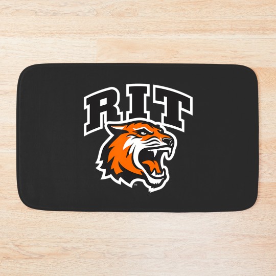 Discover rochester institute of technology rit tiger stacked logo Bath Mats