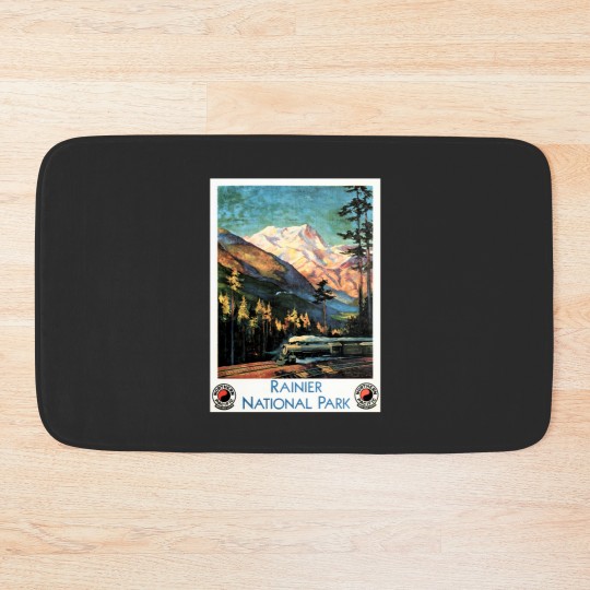 Discover Rainier National Park Old Railway Northern Pacific Bath Mats