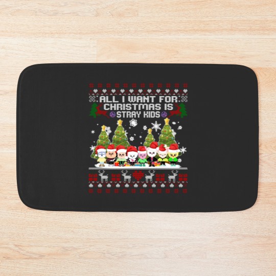 Discover Stray Kids Skzoo Ugly Christmas Bath Mats, Kpop Christmas Bath Mats, Cute SKZOO TSweatshirt