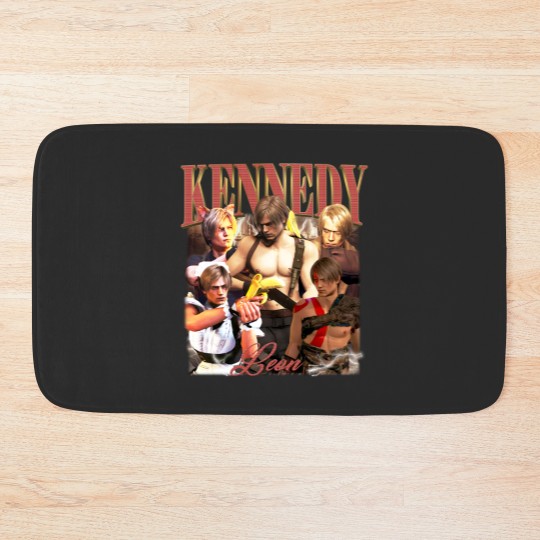 Discover Leon Kennedy Funny Vintage Bath Mats, Leon Kennedy Meme Resident Evil 4 6 Vintage Bath Mats