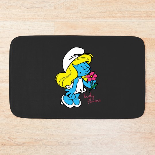 Discover Us The Smuurfs Smurfette Lovely Flowers Unisex Vintage Bath Mats