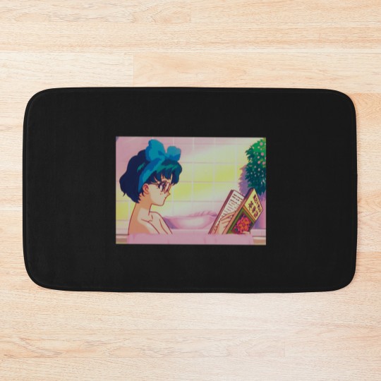 Discover sailor moon mercury ami amy reading in the bath Bath Mats