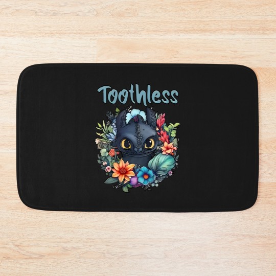 Discover Disneyyy How To Train Your Dragon Toothless Floral Bath Mats, Disneyyy Bath Mats