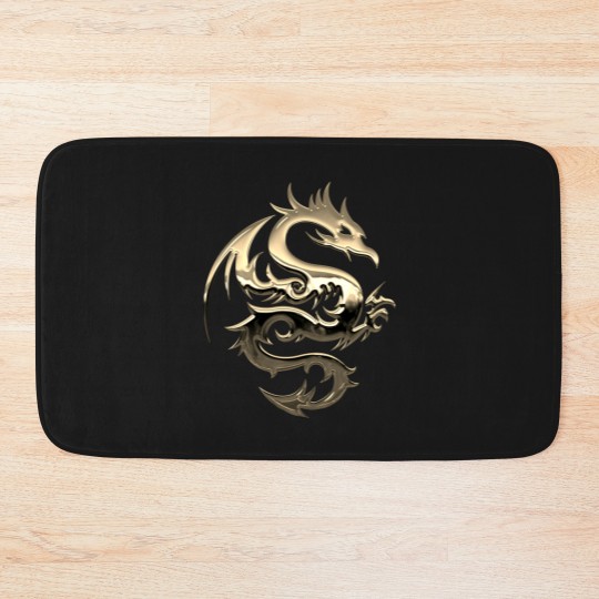 Discover Gold Metallic Dragon Bath Mats