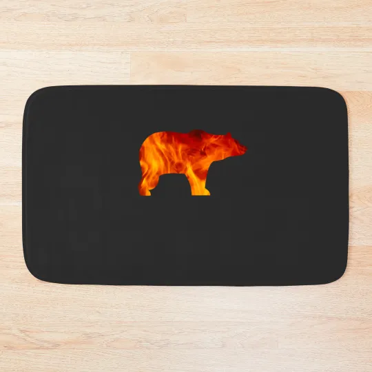 Discover bear burning Bath Mats