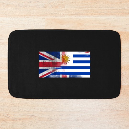 Discover British Uruguayan Half Uruguay Half UK Flag Bath Mats