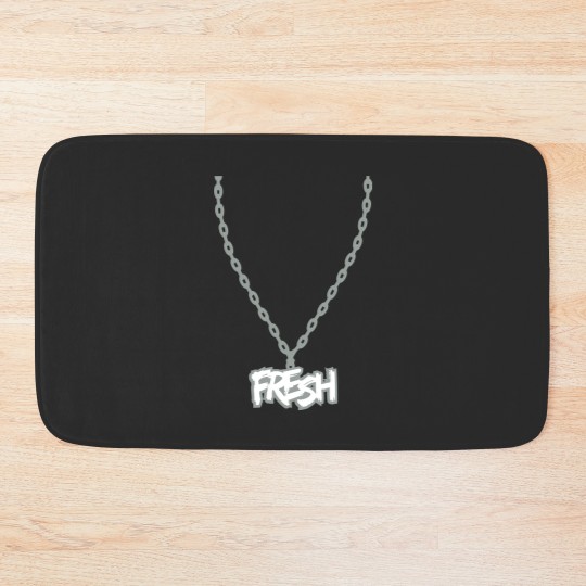 Discover fresh fresh hip hop music party text necklace jewe Bath Mats