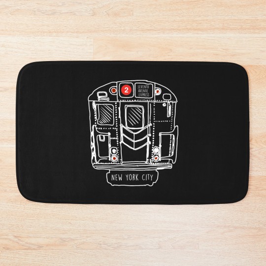 Discover New York City Subway Queens 2 Express Train Bath Mats