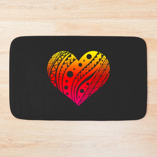 Discover Samoan Fatu Heart T Tattoo Gift Idea Bath Mats