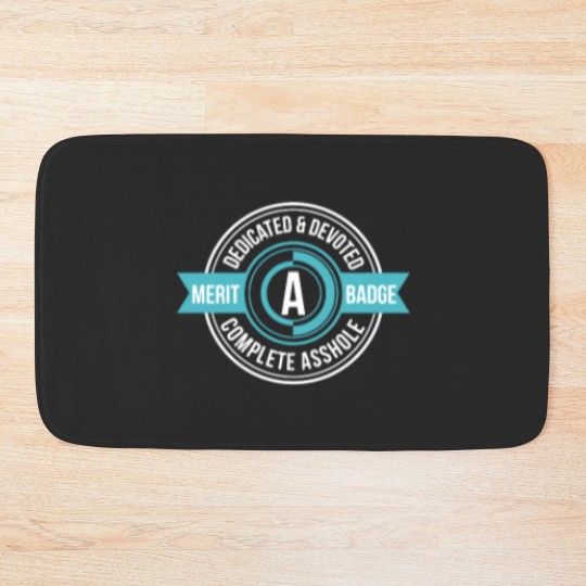 Discover Asshole Merit Badge Bath Mats