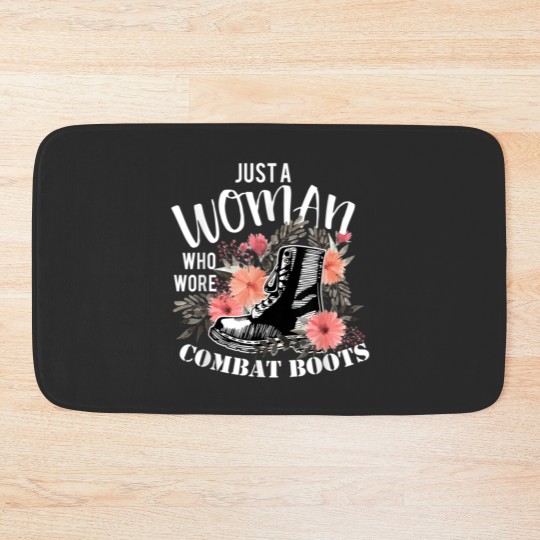 Discover Just A Woman Wore Combat Boots Veteran Bath Mats
