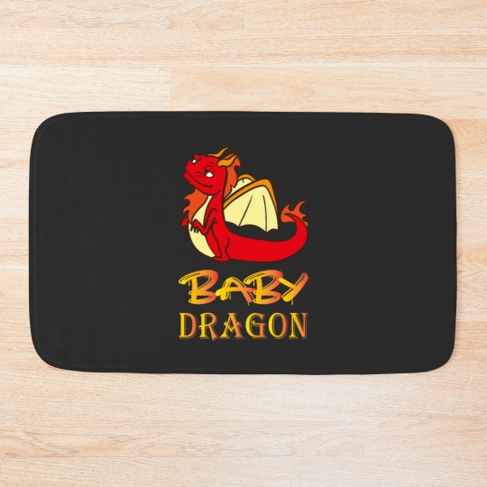 Discover Baby Dragon Illustration Graphic Dragon And Funny Bath Mats