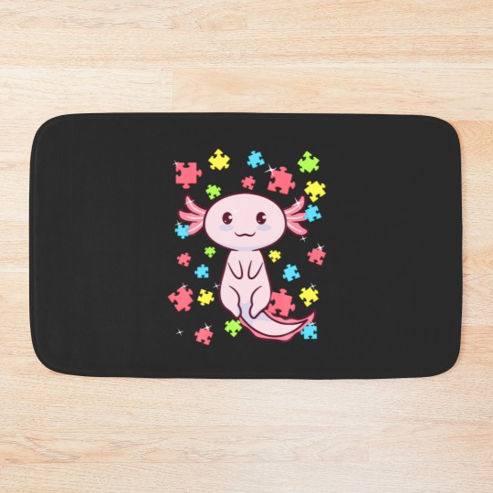Discover Axolotl Autism Awareness Puzz;E Water Bath Mats