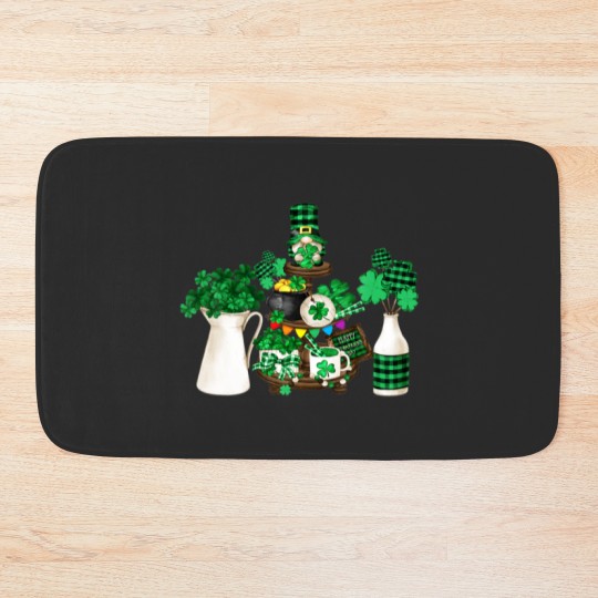 Discover Cute Green Shamrock Decor With Happy St Patricks D Bath Mats