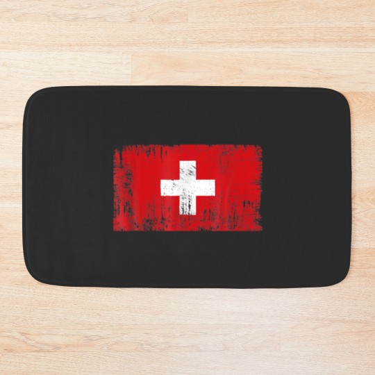 Discover Switzerland Swiss Flag Gift Football-Fan Sports Ad Bath Mats
