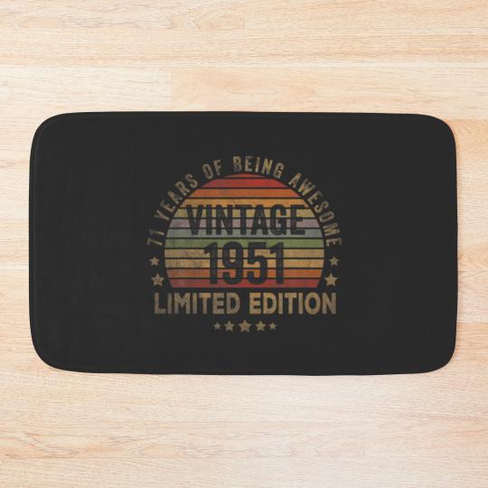 Discover 71 Year Old Gifts Vintage 1951 Limited Edition 71S Bath Mats
