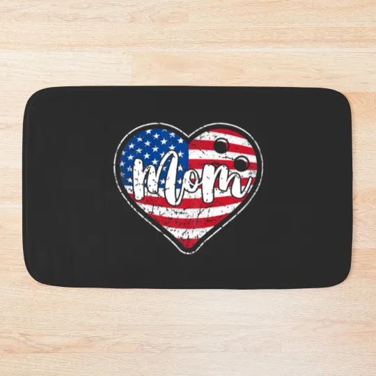 Discover Womens Distressed American Flag Heart Bowling Bath Mats