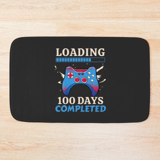 Discover Level 100 Days Of School Complete Gamer Video Game Bath Mats