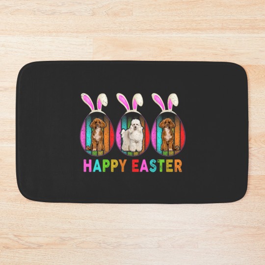 Discover Happy Easter Cute Bunny POODLE Dog Lover Bath Mats