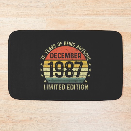 Discover 35 Years Of Being Awesome Funny 35Th Birthday Bath Mats