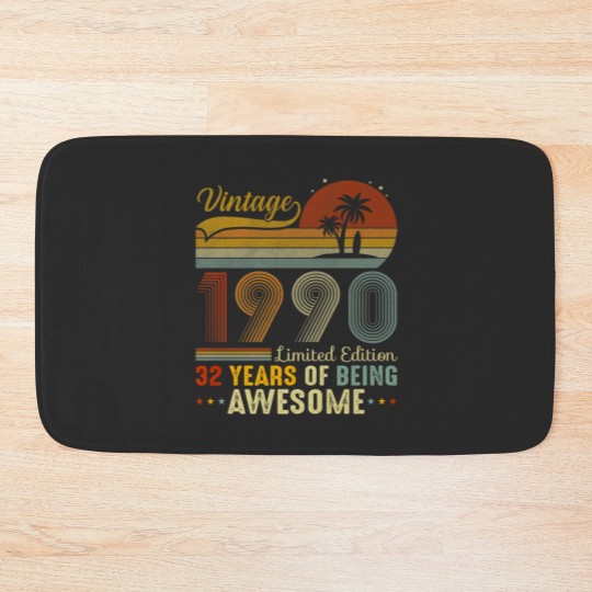 Discover 32 Year Old Vintage 1990 Limited Edition Funny 32N Bath Mats