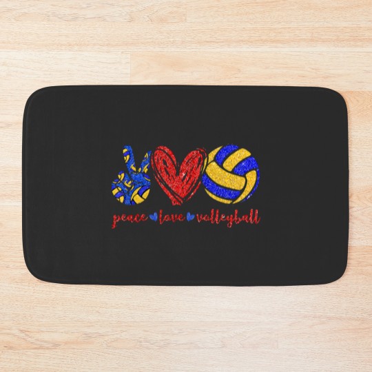 Discover Bath Mats - Peace Love Volleyball Design