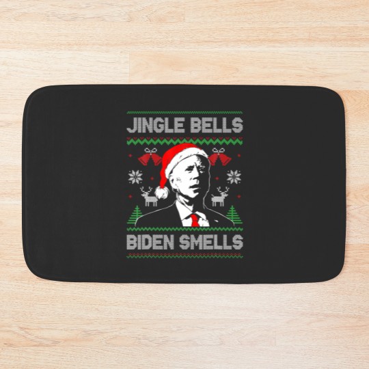 Discover Santa Biden Jingle Bells Biden Smells Ugly Christm Bath Mats