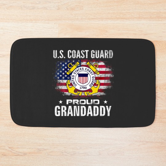 Discover U.S Coast Guard Proud Grandaddy With American Flag Bath Mats
