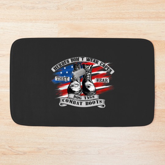 Discover Heroes Don't Wear Capes, They Wear Dog Tags Bath Mats