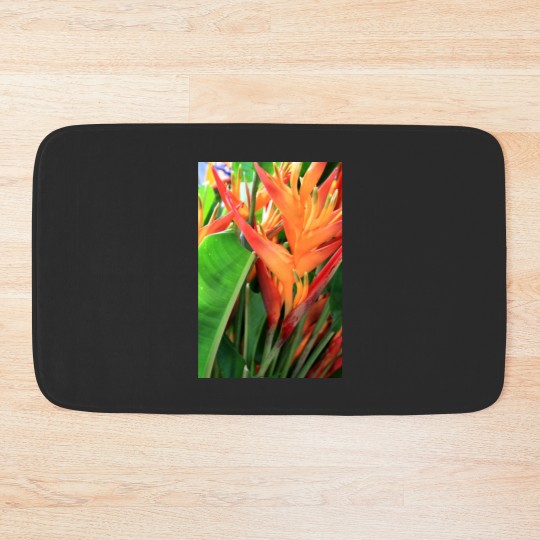 Discover Brilliant Tropical Heliconia Florals Bath Mats