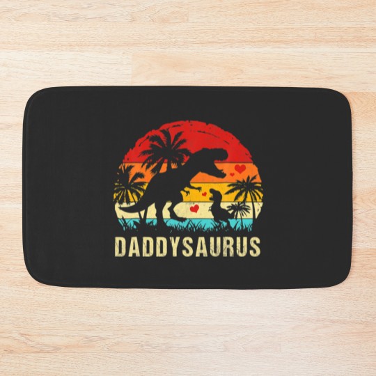 Discover Daddy Dinosaur Funny Kid Daddy Saurus 2022 Bath Mats