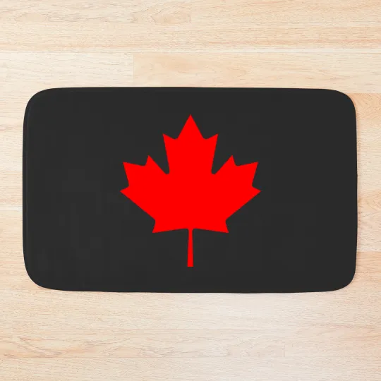 Discover Red Canada Maple Leaf Souvenir Bath Mats