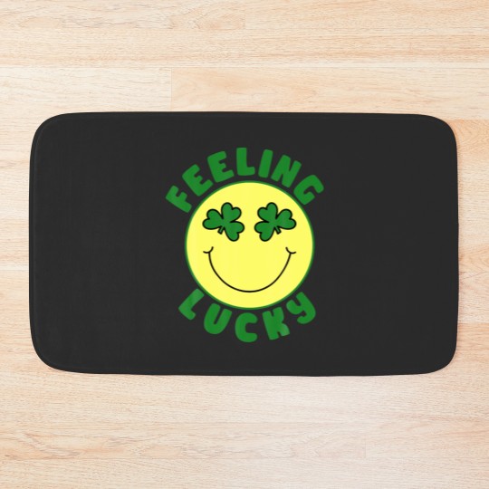 Discover St Patrick's Day I Feel Lucky Leopard Clover Graph Bath Mats