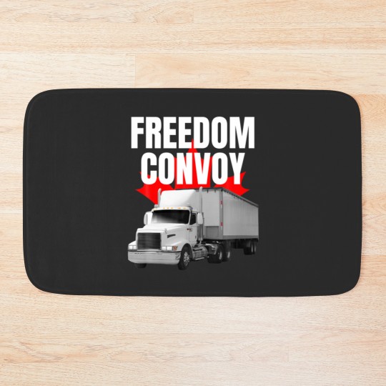 Discover Freedom Convoy 2022 Support Our Truckers Canada US Bath Mats