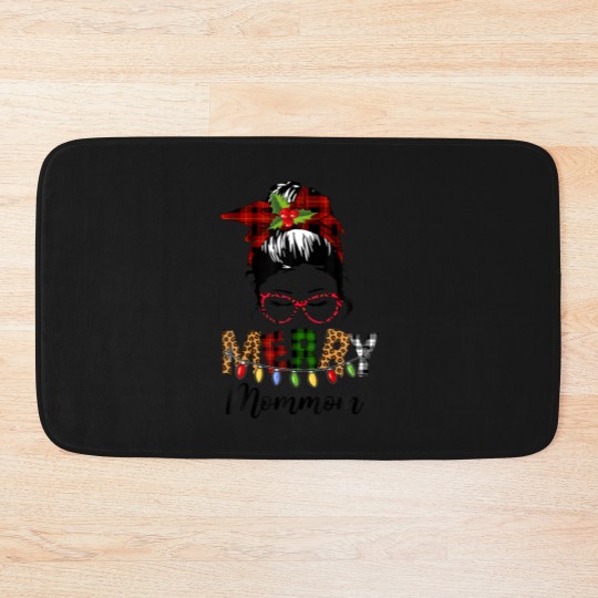 Discover Red Plaid Mommom Messy Bun Ladies Christmas Pajama Bath Mats
