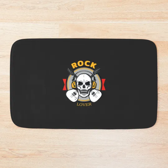Discover Rock Lover Headphone Skull Boyfriend Modern Specia Bath Mats