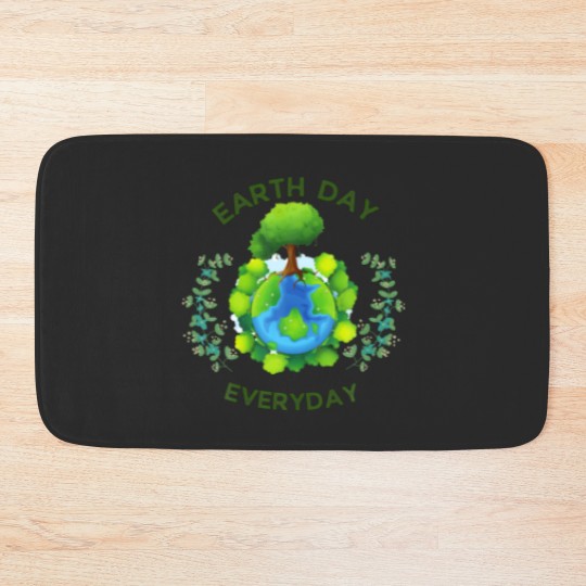 Discover Earth Day Everyday Plant Trees Planet Environmenta Bath Mats