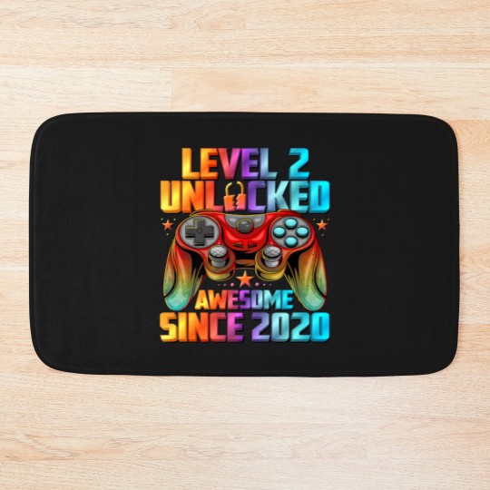 Discover Level 2 Unlocked Awesome Since 2020 2Nd Birthday G Bath Mats