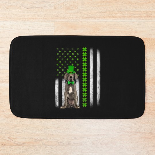 Discover Dane Saint Patrick's Day American Flag Dogs Lover Bath Mats