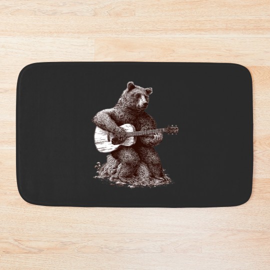 Discover Guitar Player GUITARIST Bear Funny Bath Mats
