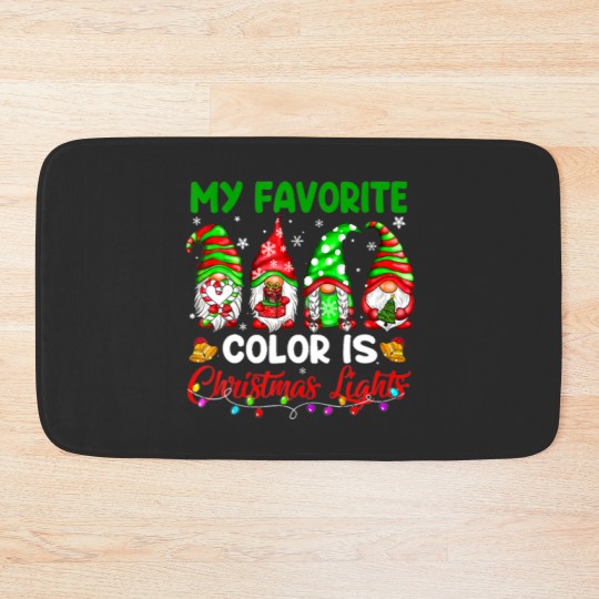 Discover Gnomes My Favorite Color Is Christmas Light Bath Mats