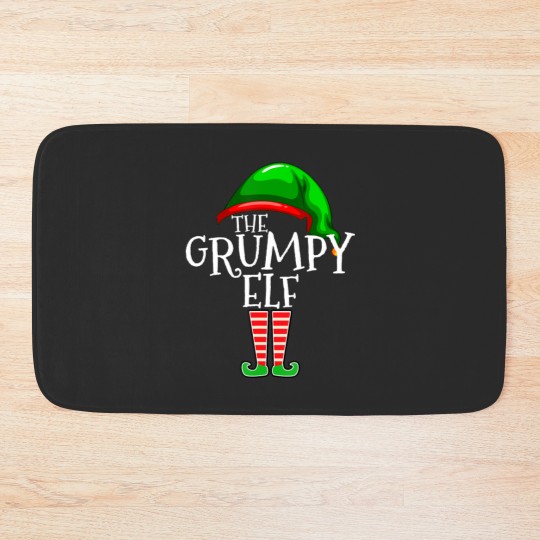 Discover The Grumpy Elf Family Matching Group Christmas Gif Bath Mats