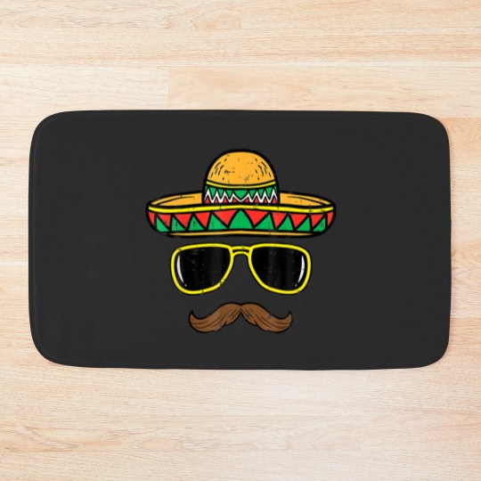 Discover Sombrero Face Cinco De Mayo Mexican Fiesta Bath Mats