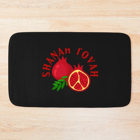Discover Rosh Hashanah Shanah Tovah Pomegranates Bath Mats