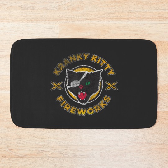 Discover Kranky Kitty Fireworks Funny Pirate Cat Bath Mats