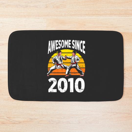 Discover Karate Awesome Since 2010 12Th Birthday 2 Years Ol Bath Mats